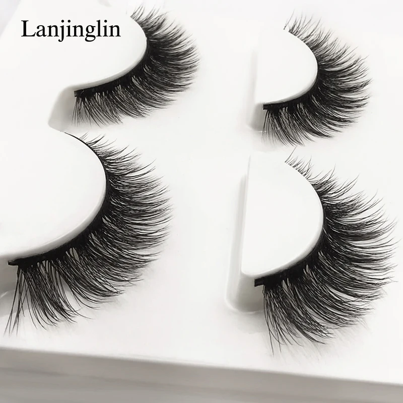 LANJINGLIN 500 коробок натуральные норковые ресницы искусственные для макияжа 3d