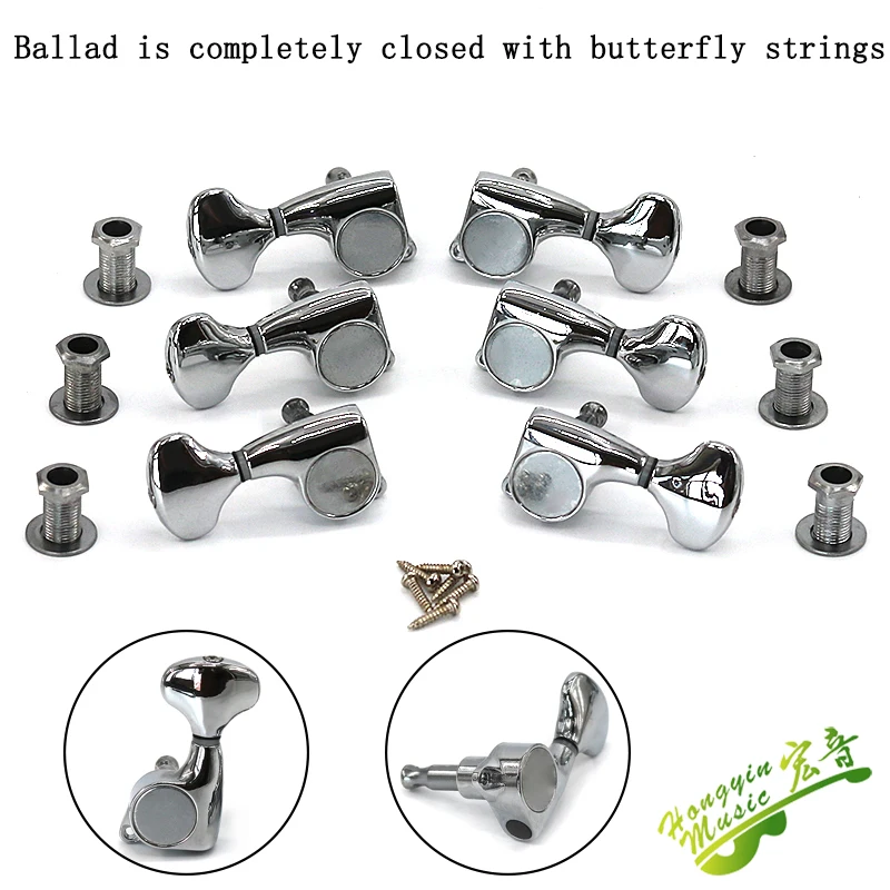 

Korean electric acoustic guitar knob fully closed knob knob knob winder butterfly fishtail twist silver