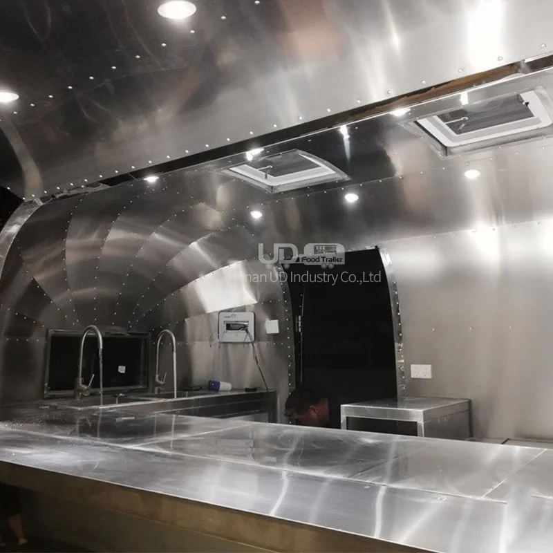 Стандартный продовольственный грузовик мобильный тележка для фаст-фуда прицеп