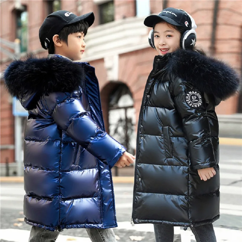 Winter Down Coat for Sisters Outfit Thickening Children Clothes Boys Fur Collar Outerwear Fashion Family Outfits for Fraternal
