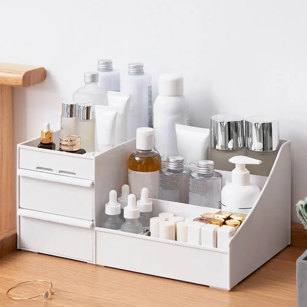 Makeup Organizer Cosmetic Large Capacity Storage Box Desktop Jewelry Nail Polish Drawer Container Home Clear Rack Desk | Дом и сад
