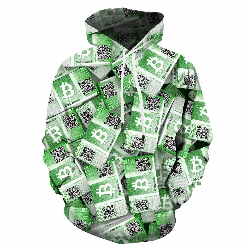 

Толстовка мужская с 3d принтом Биткоин, свитшот с капюшоном в стиле ретро, Повседневная Уличная одежда унисекс в стиле Харадзюку