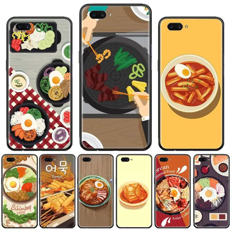 

Korean food delicious bibimbap Phone Case For OPPO F 1S 7 9 K1 A77 F3 RENO F11 A5 A9 2020 A73S R15 REALME PRO
