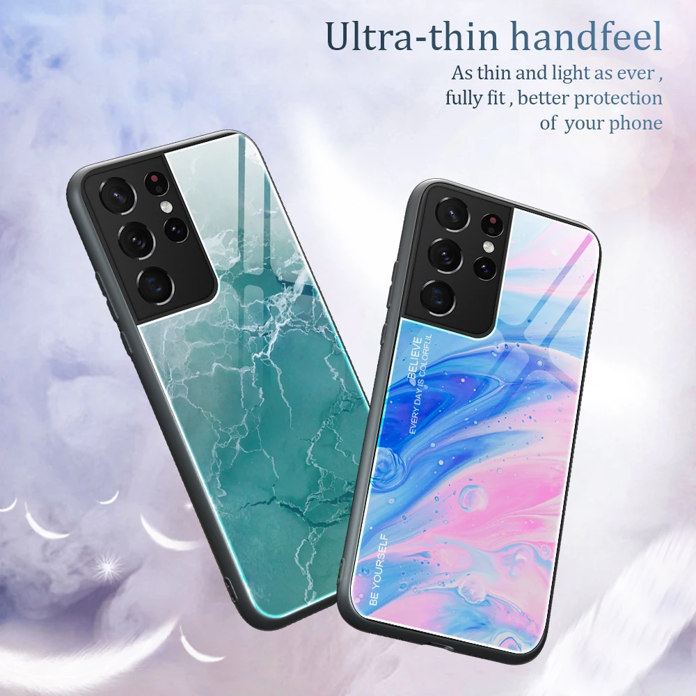 

Tempered Glass Case For Galaxy A 02S 12 32 42 52 72 5G Phone Cover Anti-scratch Cases For Samsung Galaxy F62 M62 S 21 Plus Ultra