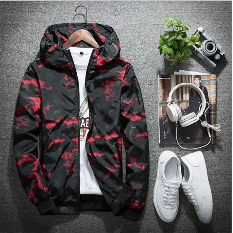 Весенне-осенняя мужская повседневная камуфляжное худи куртка водонепроницаемая