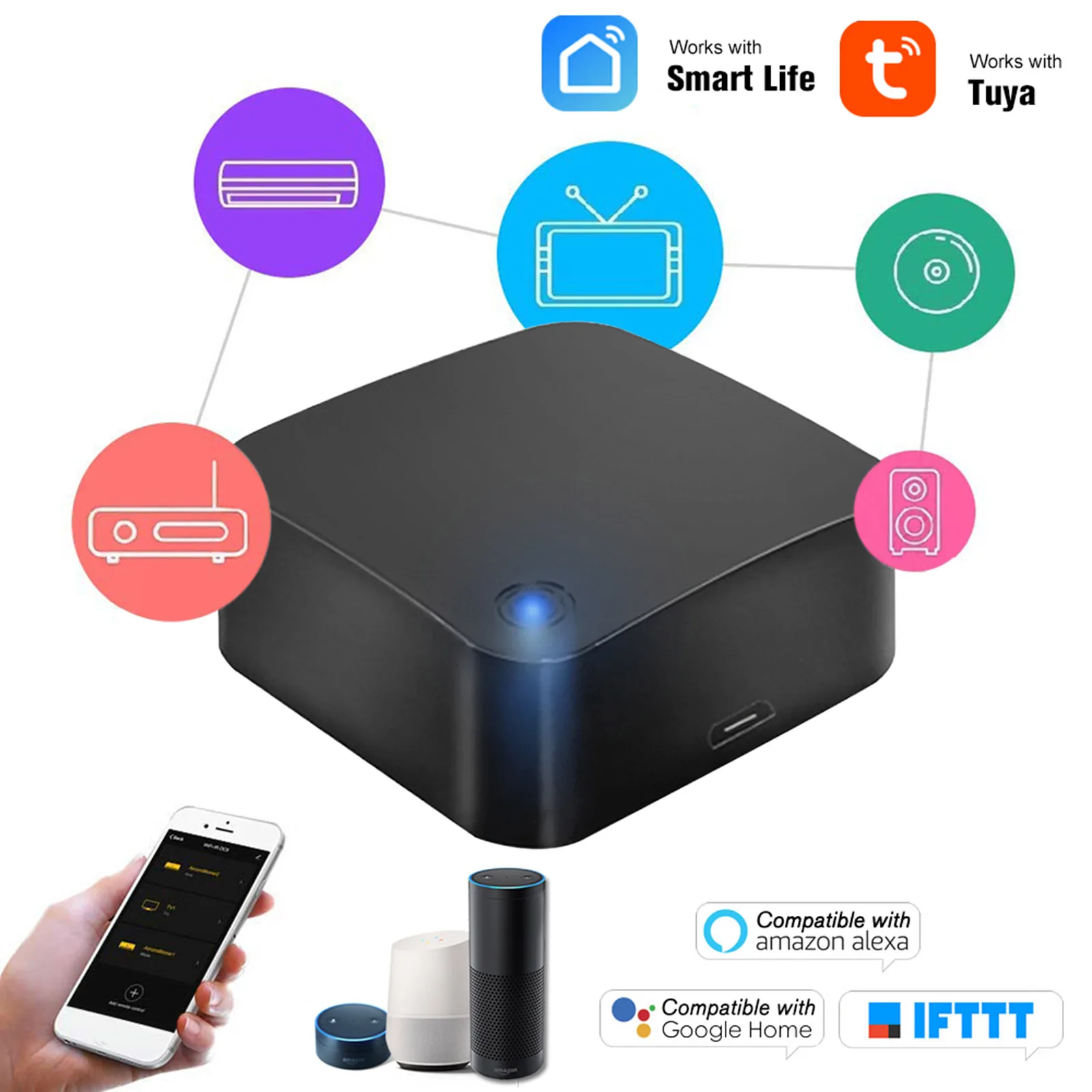 

ИК-пульт дистанционного управления с поддержкой Wi-Fi, совместим с Alexa Google Home