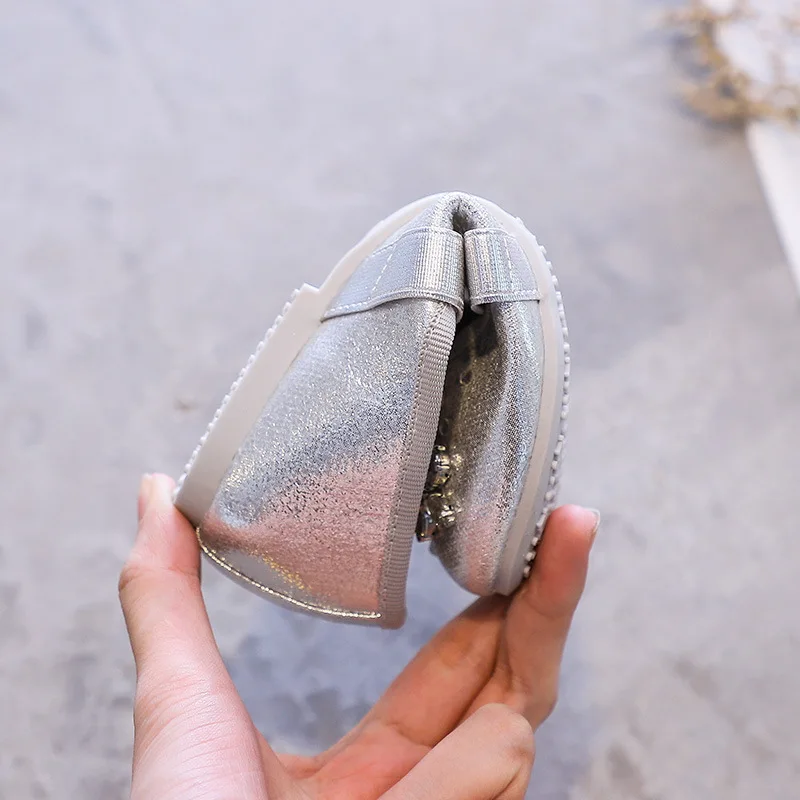 

Kid Shoes 2021 New Autumn Girls Brand for Baby Stud Rhinestone Children Princess Sandal Party Dance Ballet Soft Sole Solid Flats