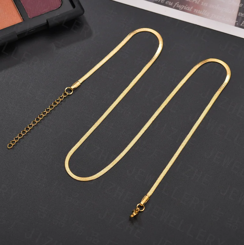 Ожерелье из нержавеющей стали и титана для мужчин женщин плоская цепь-нож со