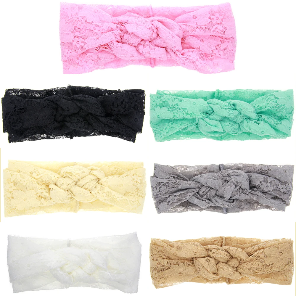 2019 Hotest Princess Baby Girl Lace Floral Hairband Head Wrap Knotted Hair Band Bebe Turbante Headwear Accessories | Детская одежда и