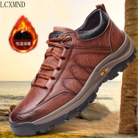 mens shoes 2021 spring autumn and winter new hiking shoes sports casual shoes leather shoes mens cotton shoes and single shoes
