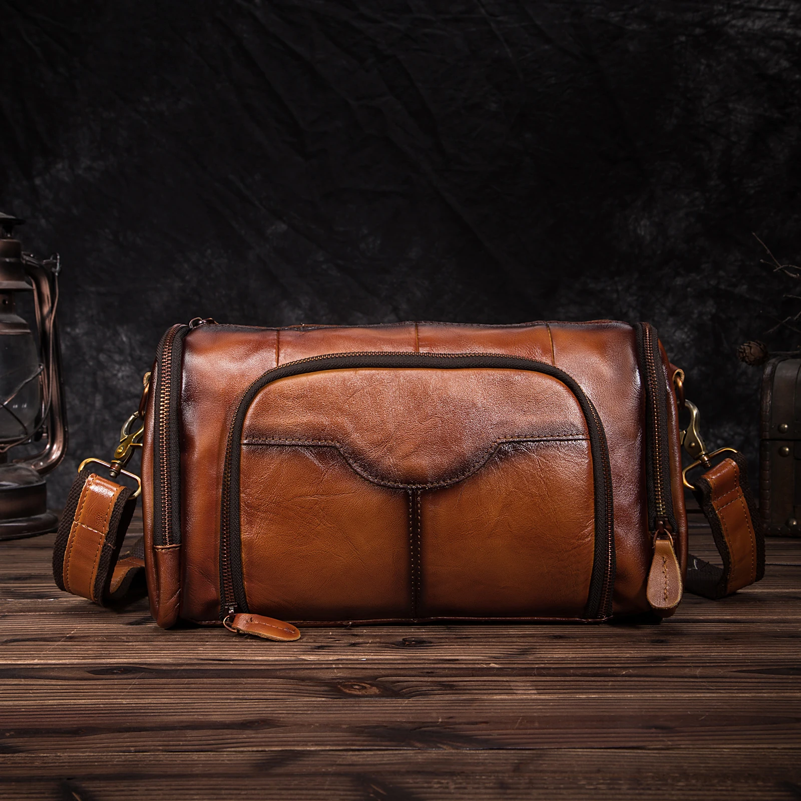 Модная качественная кожаная мужская повседневная сумка мессенджер ранец