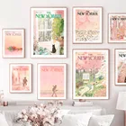 Настенная картина The New Yorker City, настенная Картина на холсте в скандинавском стиле, постеры и принты для гостиной, пастельный Декор