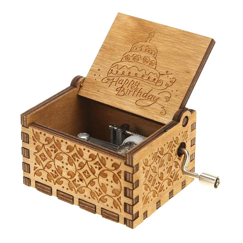Деревянная музыкальная шкатулка с гравировкой подарок крестному отцу на день