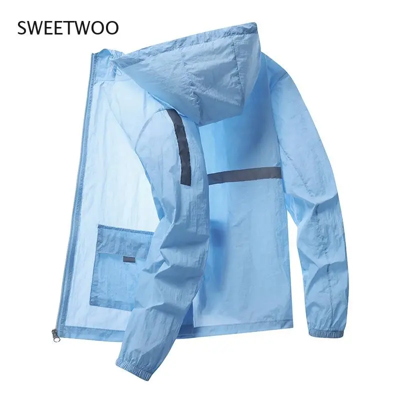 

Sun protection clothing men's jacket spring and autumn sports couple clothing hooded sun protection jacket men's clothing