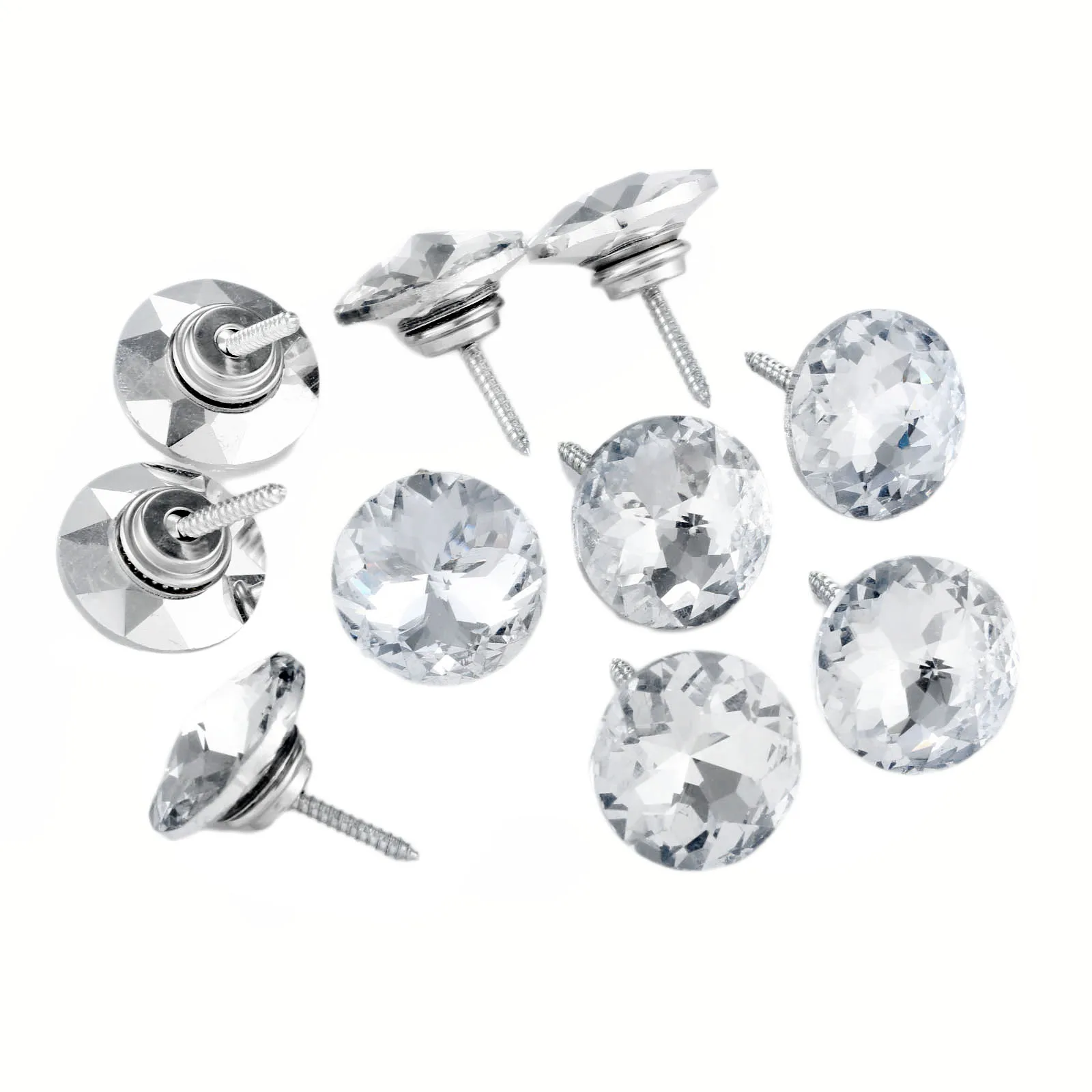 10 шт. Хрустальный цветок пуговицы гвозди для обивки 25 мм шпильки Блестящий