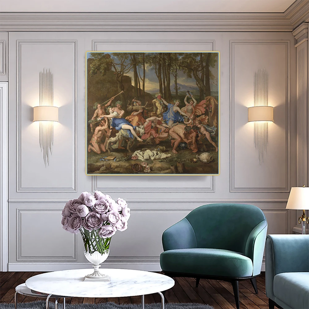

Nicolas Poussin"The Triumph Of Pan"Canvas Oil Painting Aesthetics Famous Artwork Wall Hanging Picture Backdrop Home Decor