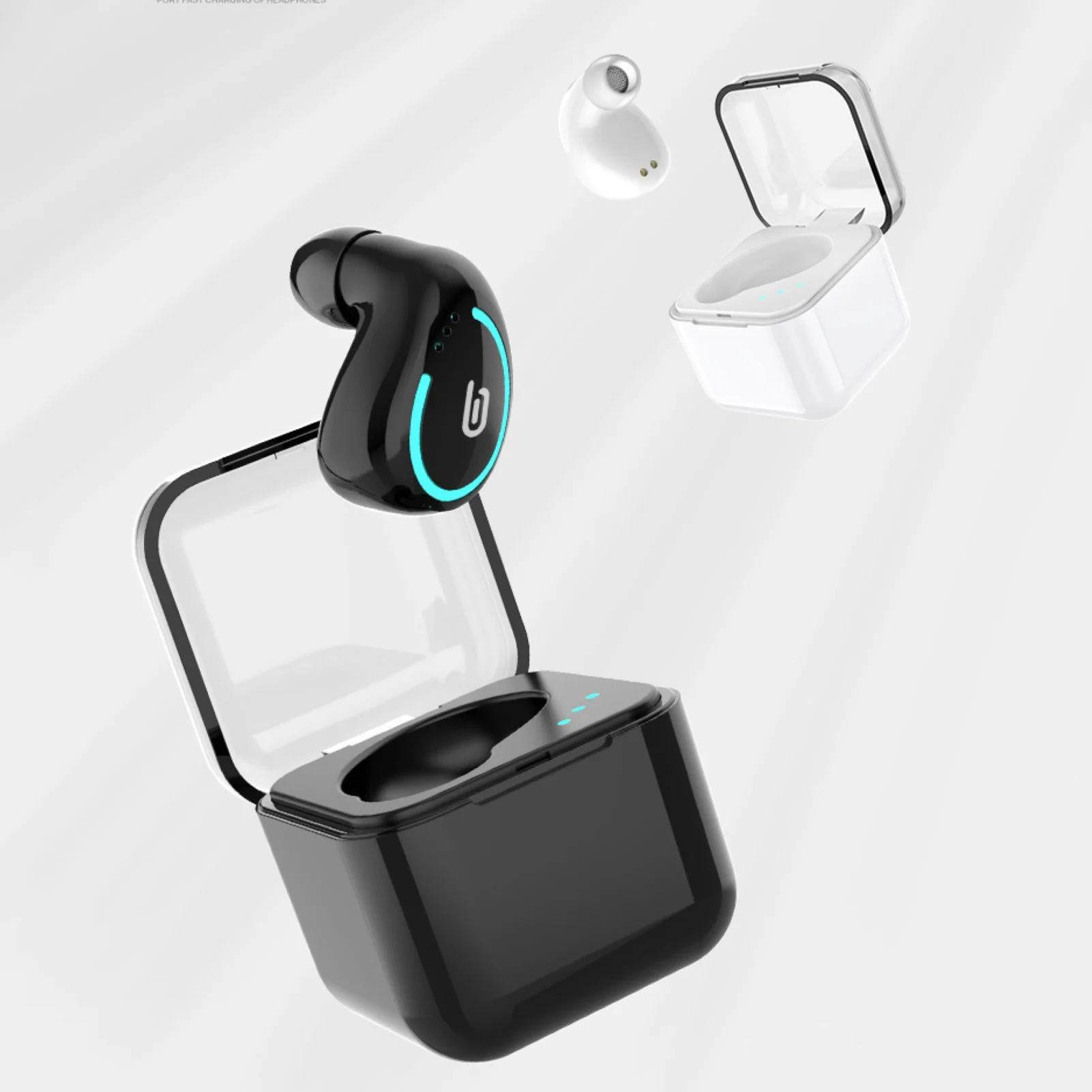 

Newest Mini Wireless Bluetooth 5.0 Single Headset In-Ear Waterproof Earphone BusinessSport Earbud with Microphone Charging Box