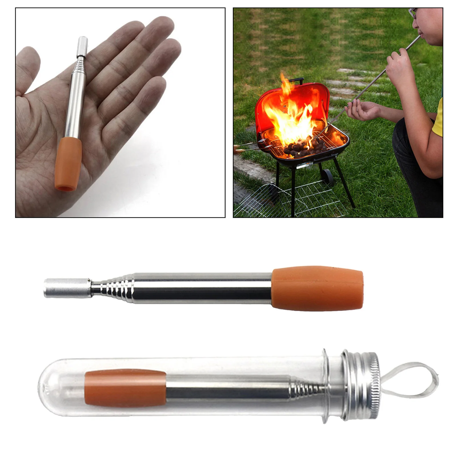 Pocket-Size Folding Stainless Steel Fire Blower Campfire Tool Outdoor Retractable Bellow Portable Camping Traveling | Спорт и