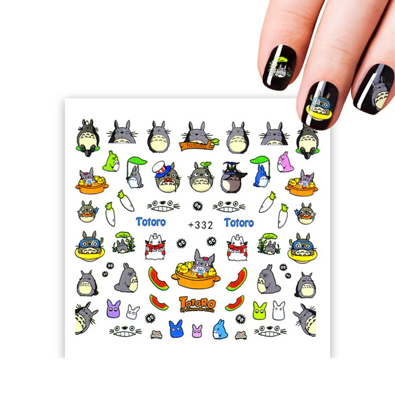 FITURESUX Блестящий мультфильм ногтей наклейки для дизайна с изображением цветов