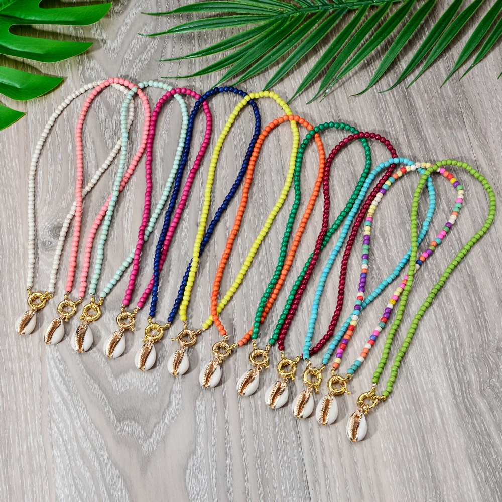 Очаровательные длинные ожерелья ручной работы из сплава с натуральным