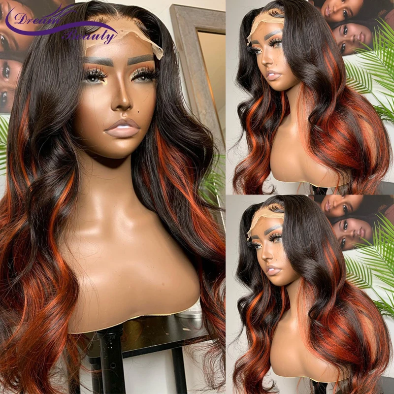 Хайлайтер Красные кружевные передние парики волнистые волосы парик al для женщин