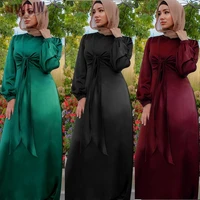 new abayas for women eid ramadan satin dress muslim female solid color casual autumn dress dubai turkey modest islamic clothing
