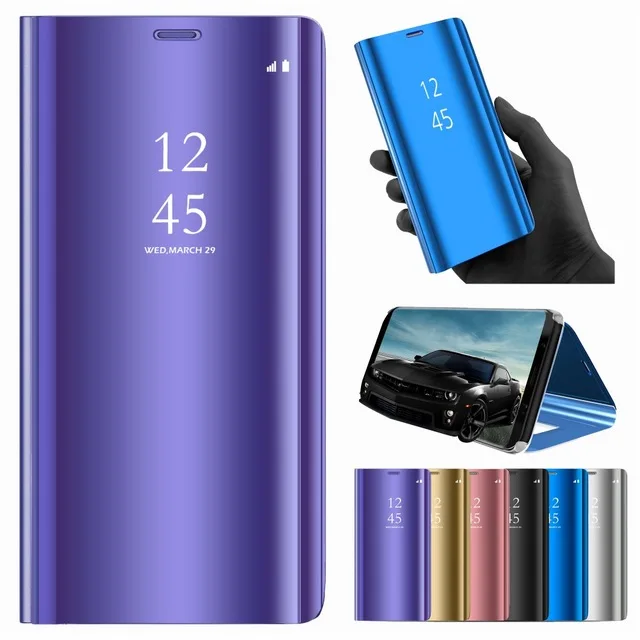 Прозрачный чехол-кошелек с откидной крышкой для iPhone 11 Pro X 8 Plus умный зеркальный