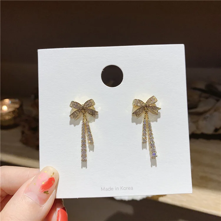 

French Bow Full of Tassels Pearl Earrings Sweet Earrings Earrings