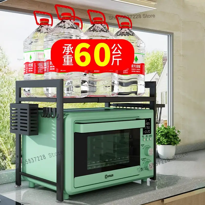 Подвесная полка для микроволновой печи с двойным уровнем хранения для кухонного стола и рабочей поверхности.