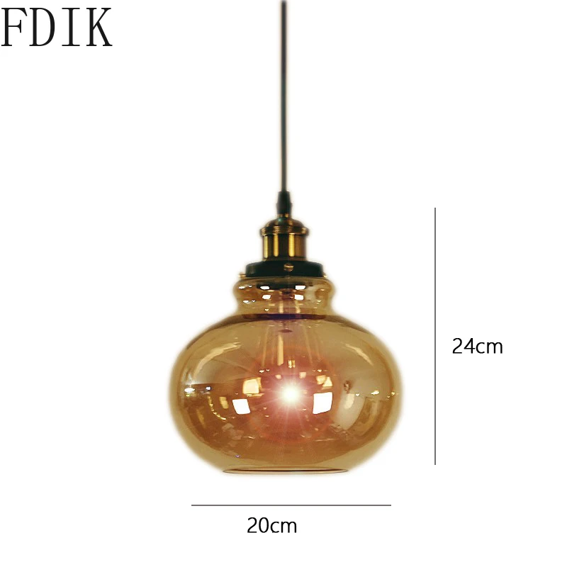Скандинавские винтажные Простые Стеклянные подвесные светильники