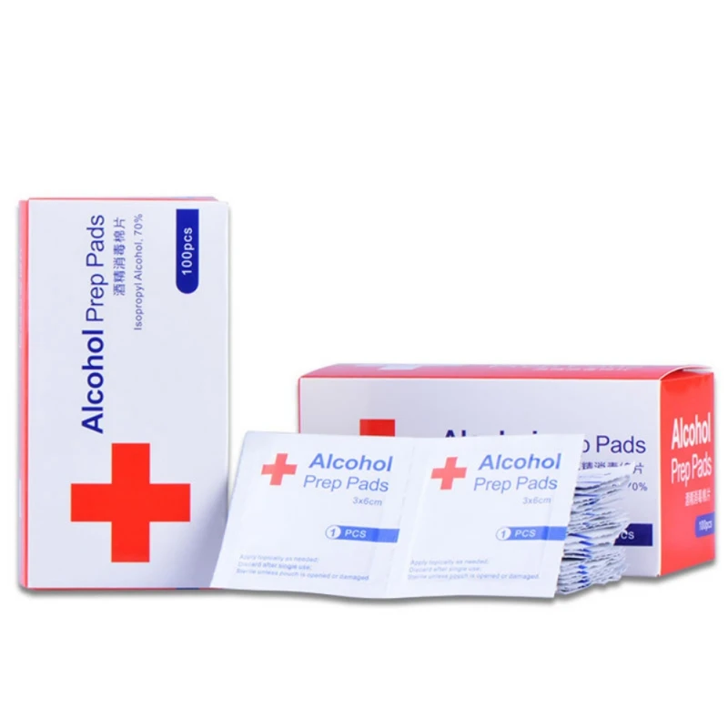 Одноразовые спиртовые прокладки 100 шт./1 упаковка антибактериальное очищающее