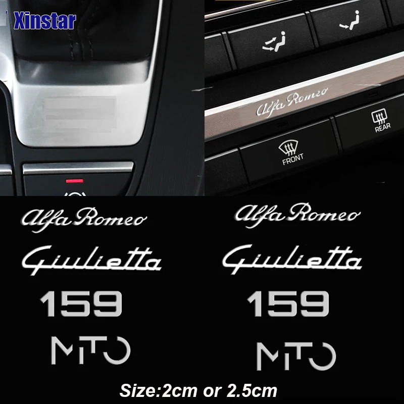 

5Pcs Stainless Steel Decal Sticker For Alfa Romeo Giulia Giulietta 159 156 MITO Stelvio 147 Sportiva Auto Accessories