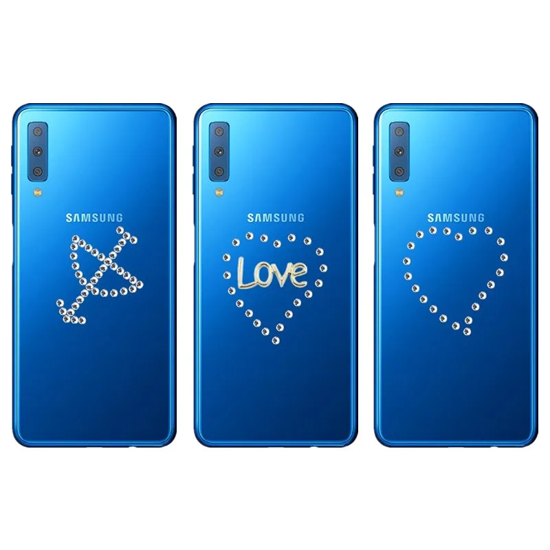 Роскошные Love Кристалл бриллиант Стразы чехол для телефона Samsung Galaxy A7 2018 A9 A8 A6 плюс