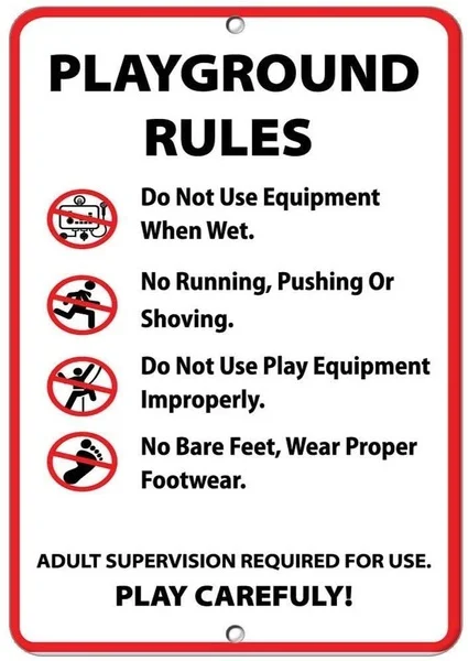 Guadalupe Ross Metal Tin Sign Playground Rules Activity Sign Park Signs Park Rules Signs Wall Decor Metal Sign