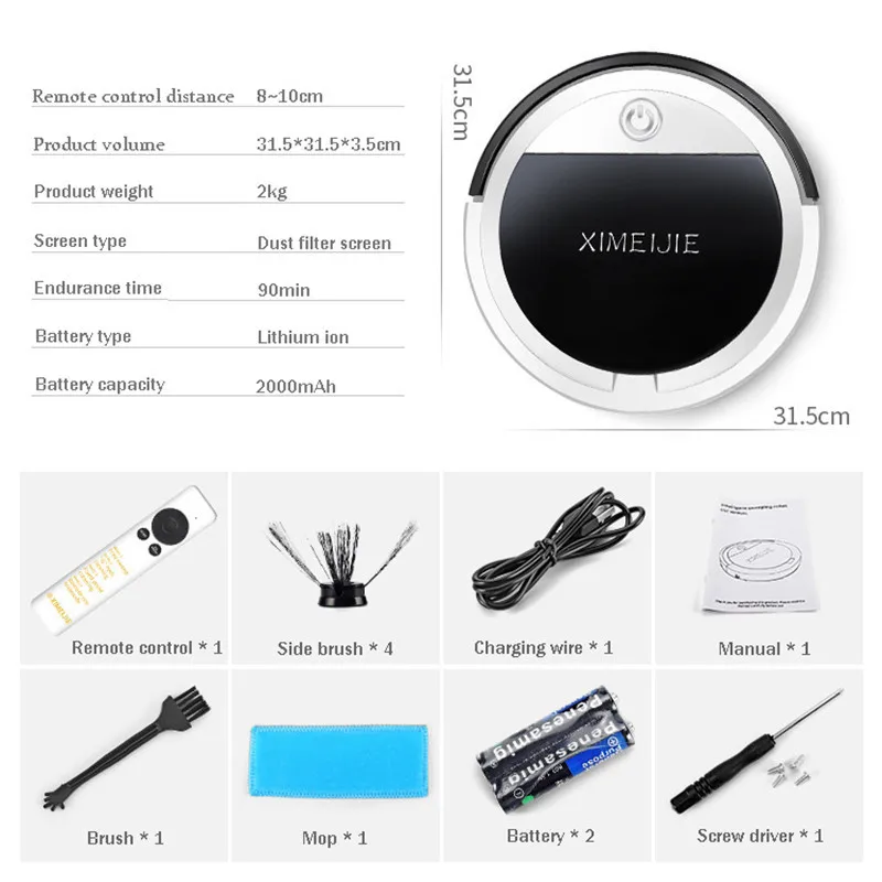 

Smart Planning Robot Vacuum Cleaner Household Anti-drop 4 In One Vacuum Mop Ultra-thin UV Sterilization Vacuum Cleaner