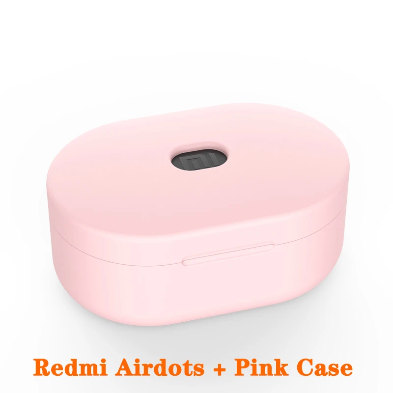 BLACK and Pink case Действительно Xiao mi Red mi AirDots Bluetooth наушники mi ni True mi Беспроводные Bluetooth 5,0 наушники активные шумоподавления наушники - Цвет: BLACK and Pink case