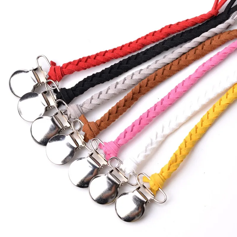 Прямая поставка кожаные зажимы для соски цепочка фиксатор Плетеный ниппель