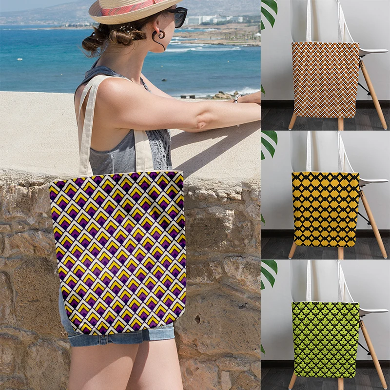 Модная сумка для покупок в клетку большая Ёмкость складной Цвет мульти-выбор