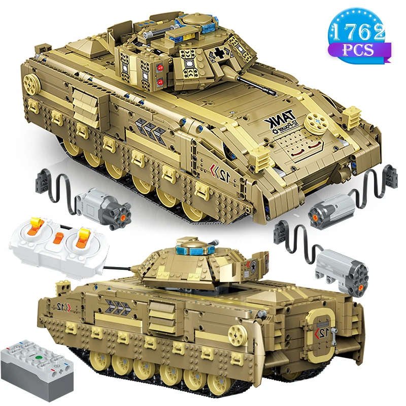 

High-tech Military Tank Building Blocks Remote Control Electric Tank Bricks Children Educational Toys Boys Ideas Birthday Gifts