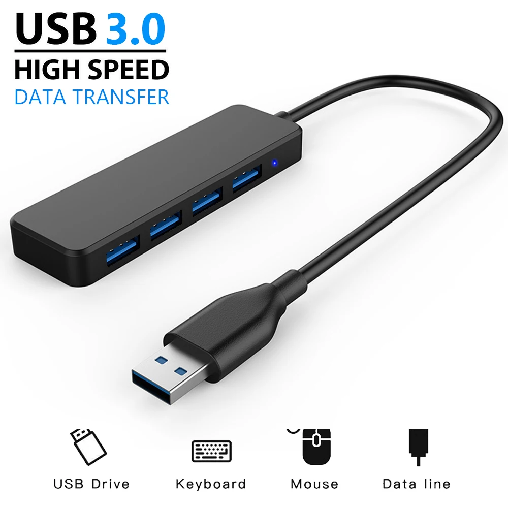 1 шт. ультратонкий высокоскоростной концентратор USB 2 0 3 внешний адаптер с 4