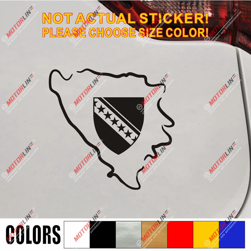 Bosnia and Herzegovina Coat of arms Map Decal Sticker Outline Car Vinyl a | Автомобили и мотоциклы
