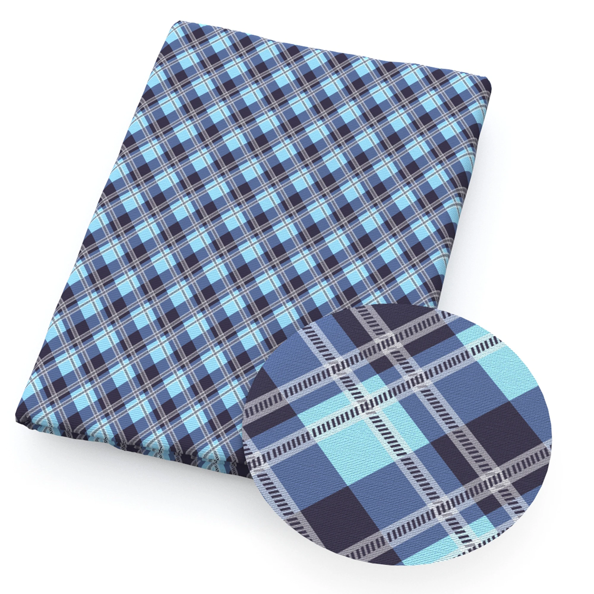 Синяя Клетчатая сетка геометрические узоры Полиэстер хлопчатобумажная ткань