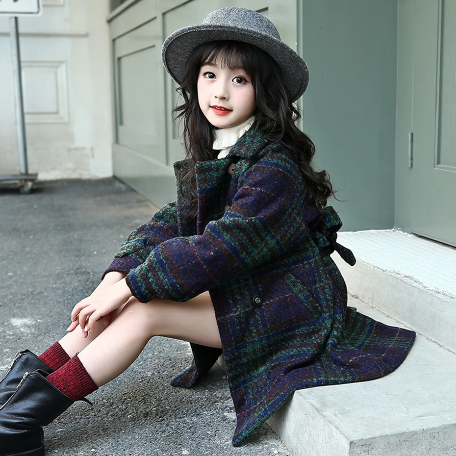 

Winter Jacket Girl Plaid Thick Coat Girl Autumn Kid Girl Jacket Teenage Girl Clothes 6 8 12 Years