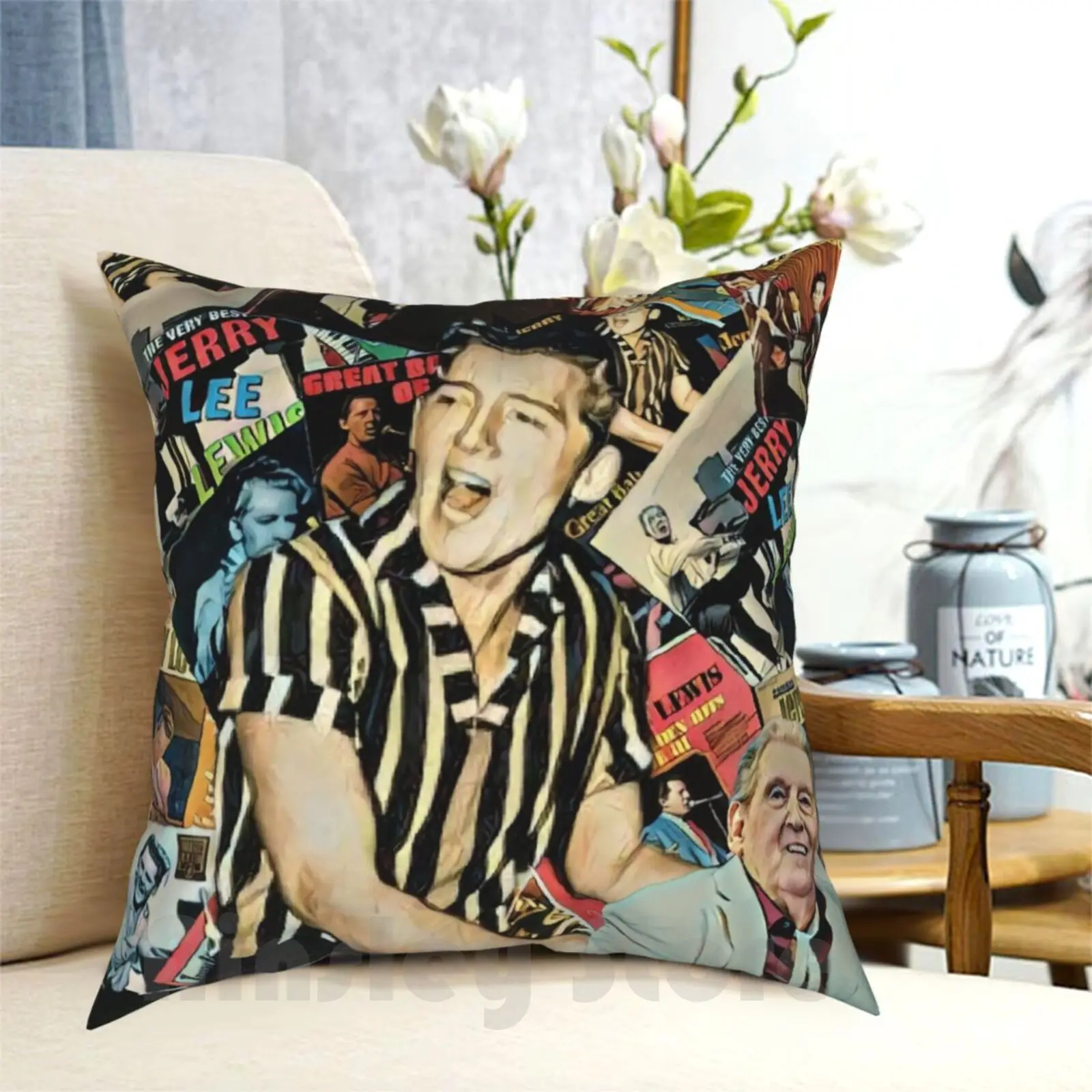 

Jerry Lee Lewis Pillow Case Printed Home Soft DIY Pillow cover The Killer Jerry Lee Jerry Lee Lewis Rocker N Roll Country