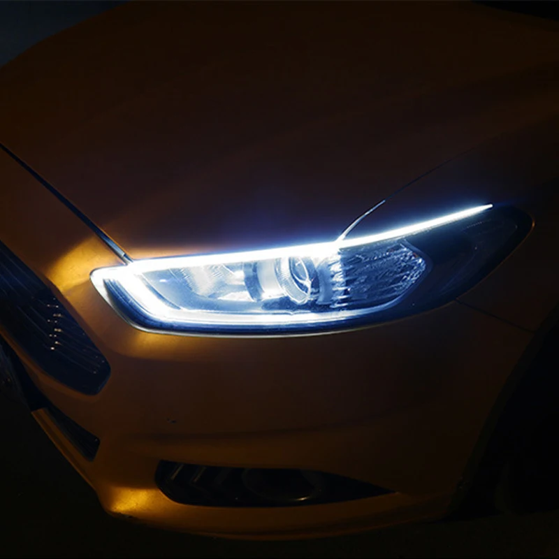 2 шт. автомобильный 60 см DRL ходовой сигнал поворота angel eye белый желтый