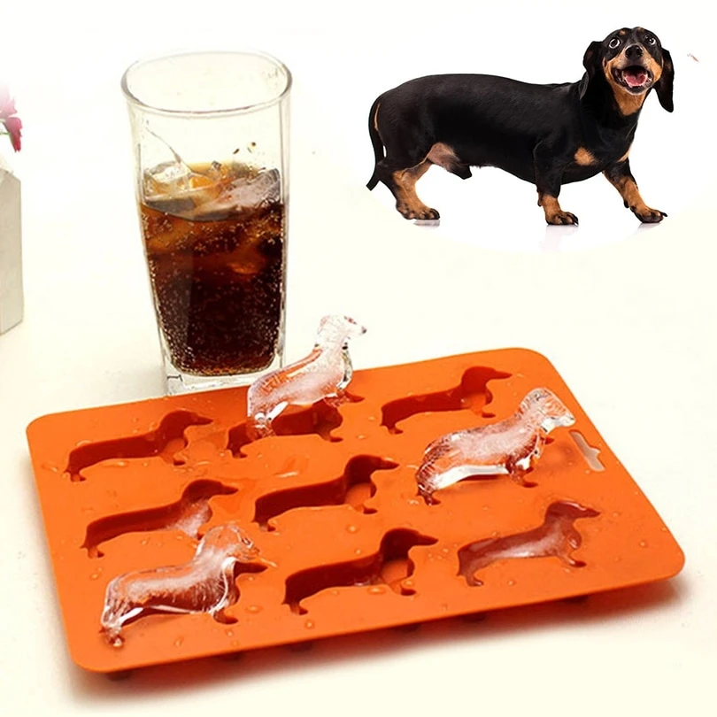 

3D Dachshund Chocolate Cake Molds Beer Ice Cube Mold Cute Puppy Party DIY Fondant Baking Cooking Decorating Tools Silicone Mold
