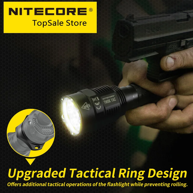 Цена Тактический фонарик Nitecore TM9KTAC 9800 люмен, мощный светодиодный прожектор с USB-зарядкой, суперъяркий встроенный аккумулятор 5000 мАч