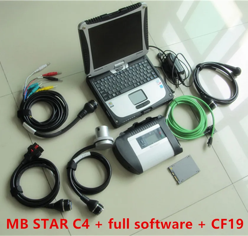 A++ качество SD подключения c4 mb star c 4 с программным обеспечением,09 в SSD ноутбук CF19 работа для диагностики ЗВЕЗДЫ c4 диагностический инструмент полный комплект
