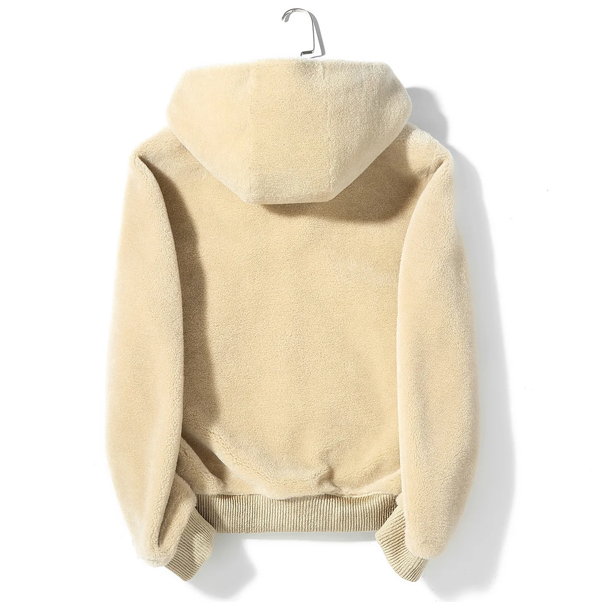 Мужское короткое пальто с капюшоном из натурального меха на осень/зиму K9SYJI003 |