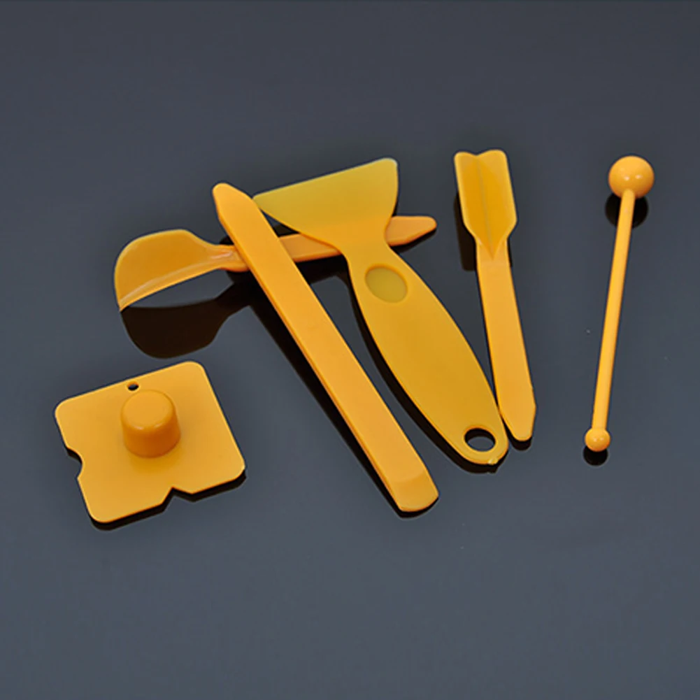 

6PCS/SET Sealant Tool Kit Floor Corner Caulking Finishing Tools DIY Tiles Seam Beauty Scrapers Scratch Crack Restore Orange